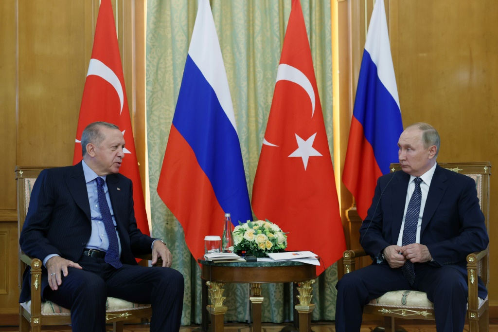 الرئيس التركي أردوغان والرئيس الروسي بوتين (أ ف ب)
