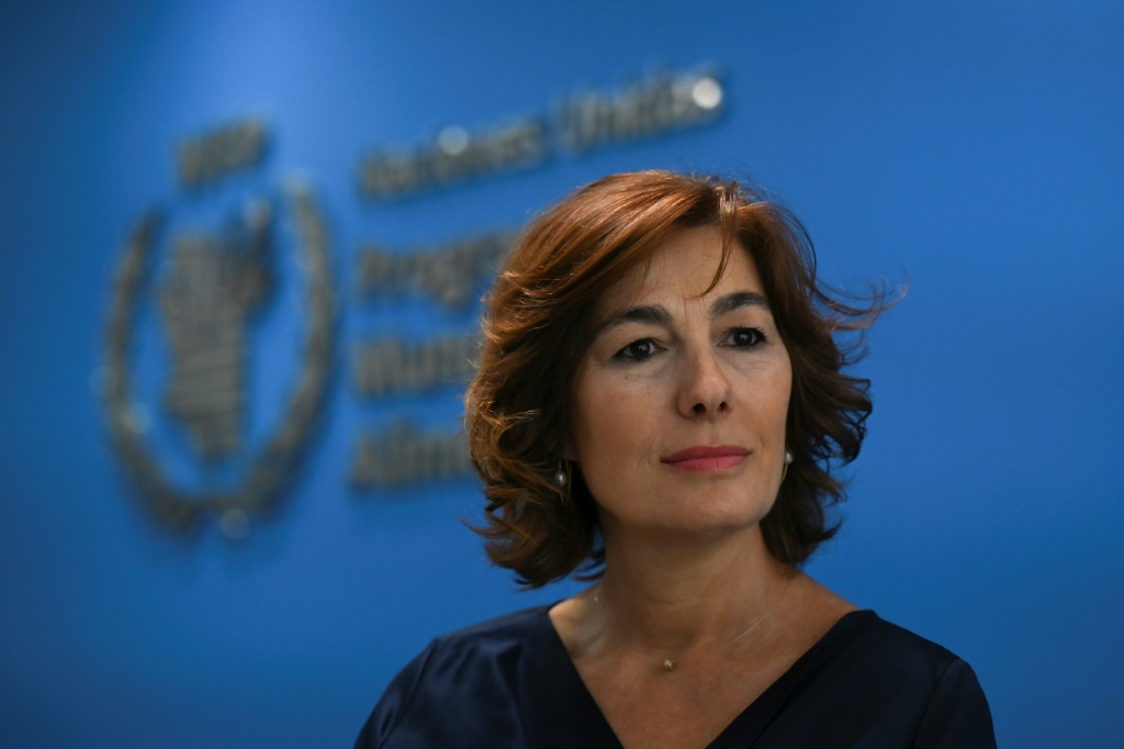 لورا ميلو مديرة برنامج الأغذية العالمي في فنزويلا في 27 نيسان/ابريل 2023 في كراكاس (ا ف ب)