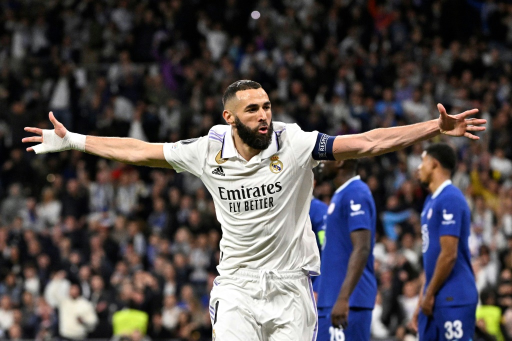 مهاجم ريال مدريد الفرنسي كريم بنزيمة (ا ف ب)