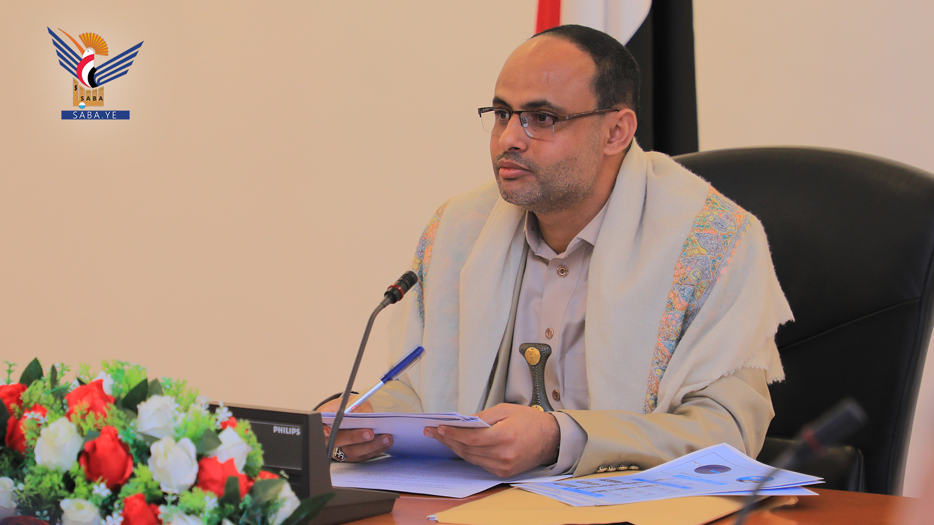 رئيس المجلس السياسي الأعلى التابع لجماعة "الحوثيين" في اليمن، مهدي المشاط (سبأ)