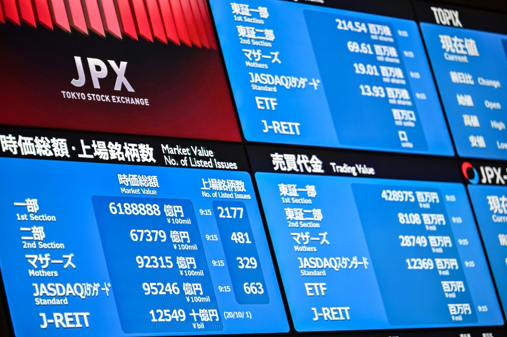 أسعار الأسهم في بورصة طوكيو في 2 تشرين الأول/أكتوبر 2020 (ا ف ب)