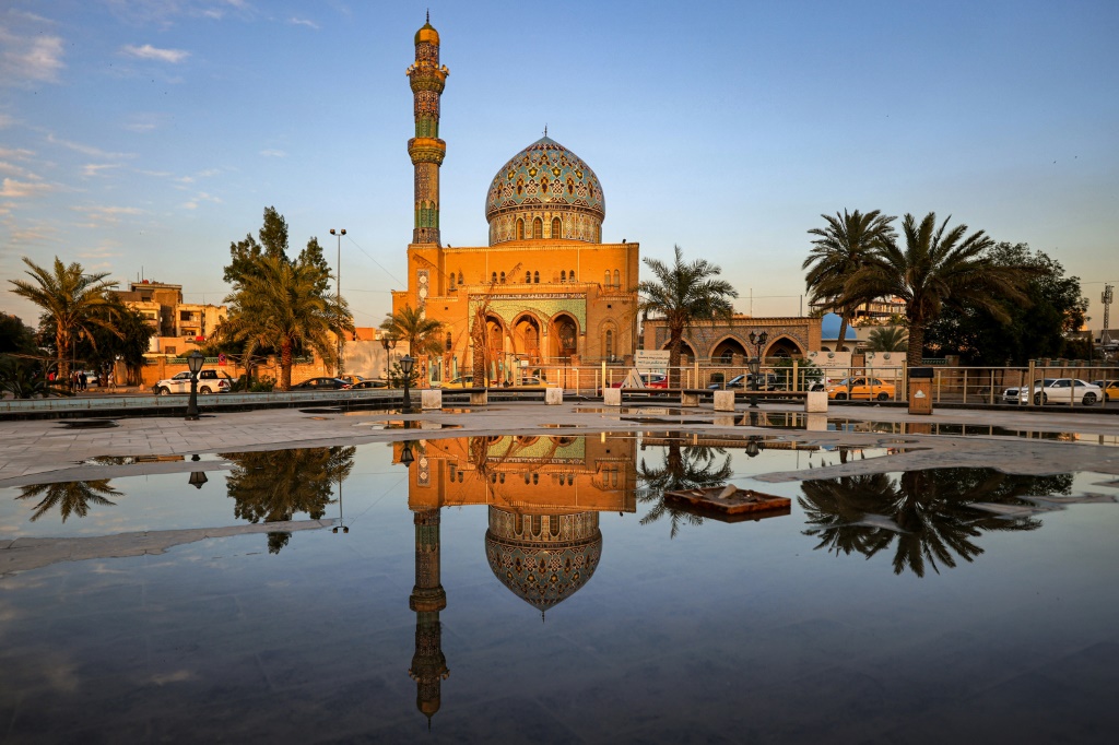 جامع 17 رمضان في ساحة الفردوس بوسط العاصمة العراقية بغداد في 9 آذار/مارس 2023 (ا ف ب)