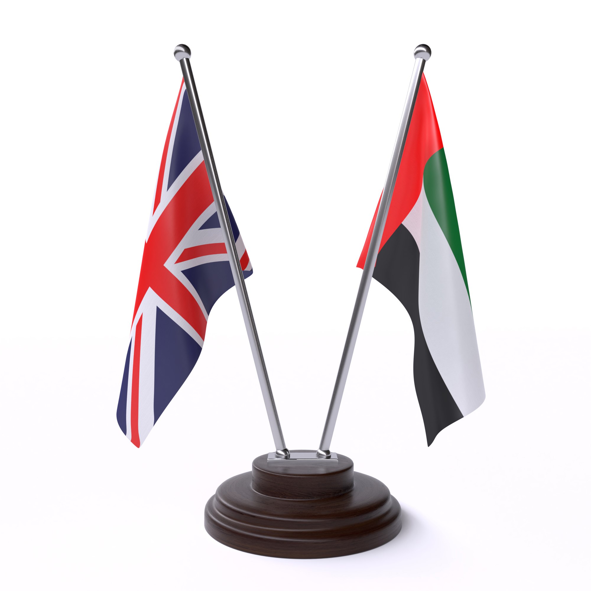 تعبيرية لعلم دولة الإمارات وعلم بريطانيا (وام)