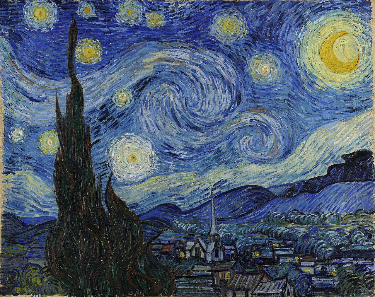 لوحة "ليلة النجوم" لفان غوخ (ويكيبيديا)