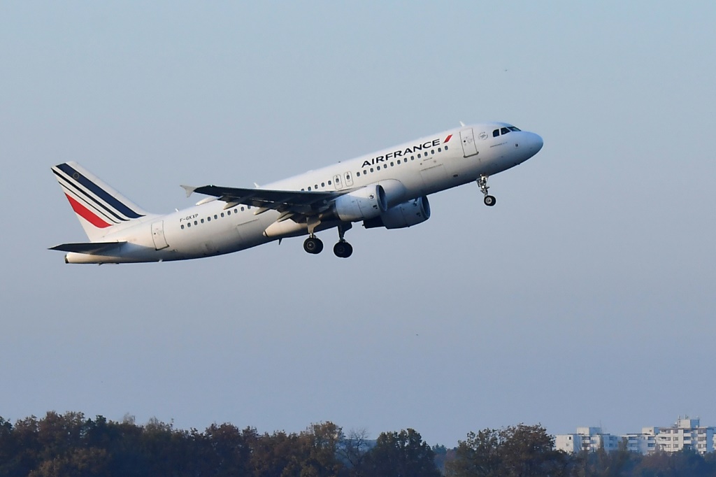 طائرة تابعة لاير فرانس لدى إقلاعها في برلين بتاريخ 8 تشرين الثاني/نوفمبر 2020 (أ ف ب)   