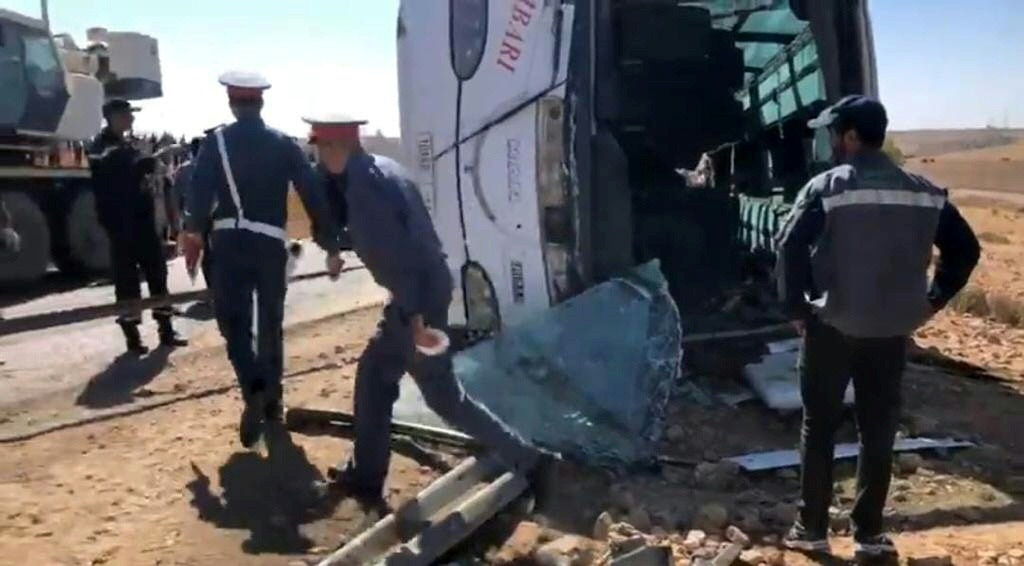 صورة أرشيفية لحادث سير في مدينة خريبكة المغربية في 17 آب/أغسطس 2022 (ا ف ب)