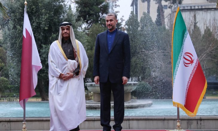 رئيس وزراء قطر ووزير خارجية إيران (حساب وزير الخارجية القطري بتويتر)
