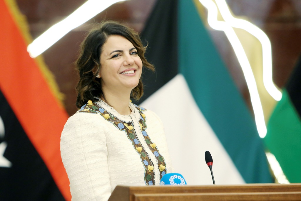 نجلاء المنقوش، وزيرة الخارجية في حكومة الدبيبة (ا ف ب)