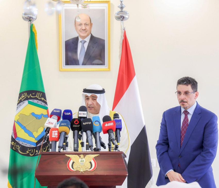 خلال الكلمة التي القاها أمين عام مجلس التعاون الخليجي جاسم البديوي في عدن (سبأ)