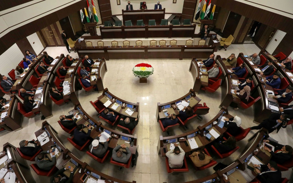 صورة من أرشيف 25 أيار/مايو 2021 لبرلمان كردستان العراق في أربيل (ا ف ب)