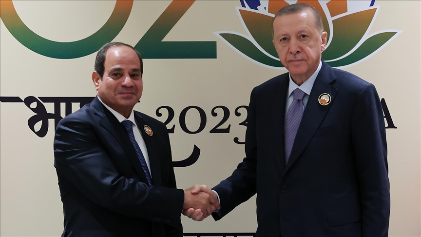 الرئيس التركي رجب طيب أردوغان ونظيره المصري عبد الفتاح السيسي (الاناضول)