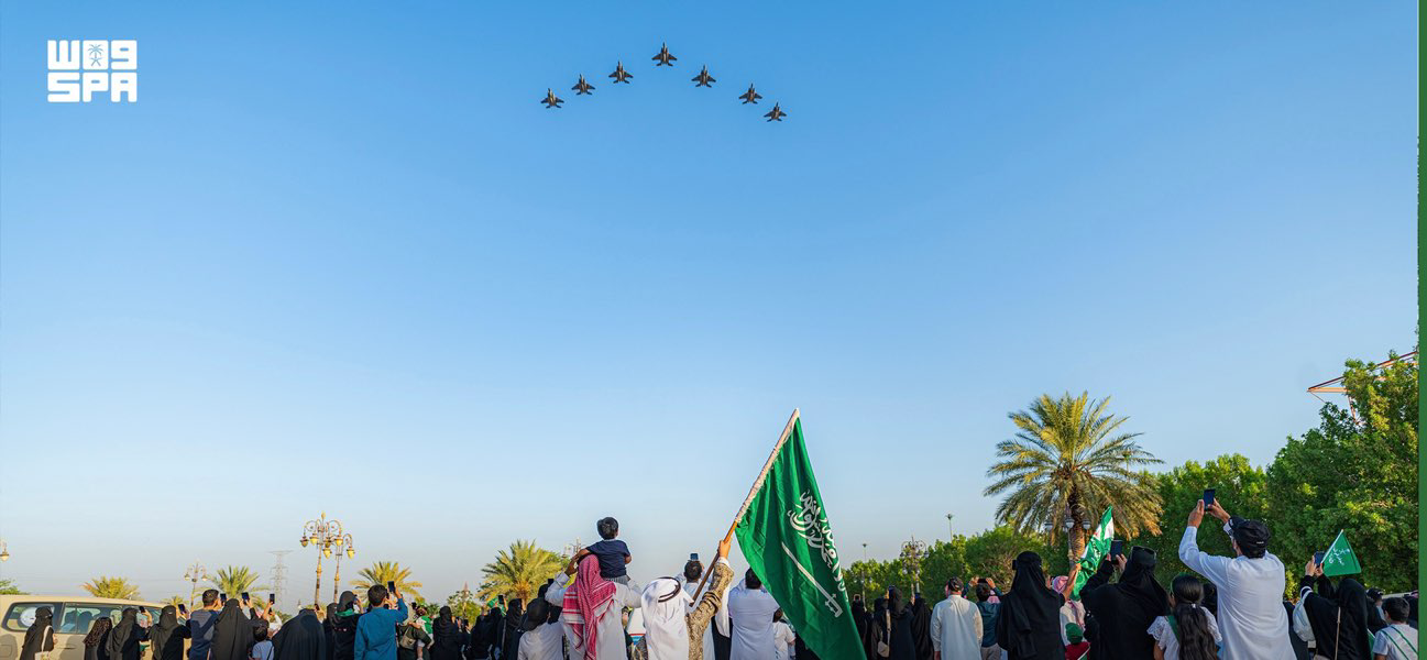 احتفل السعوديون باليوم الوطني السعودي وبذكرى يومهم الوطني وتاريخ بلادهم ورموزها ووحدتهم (واس)