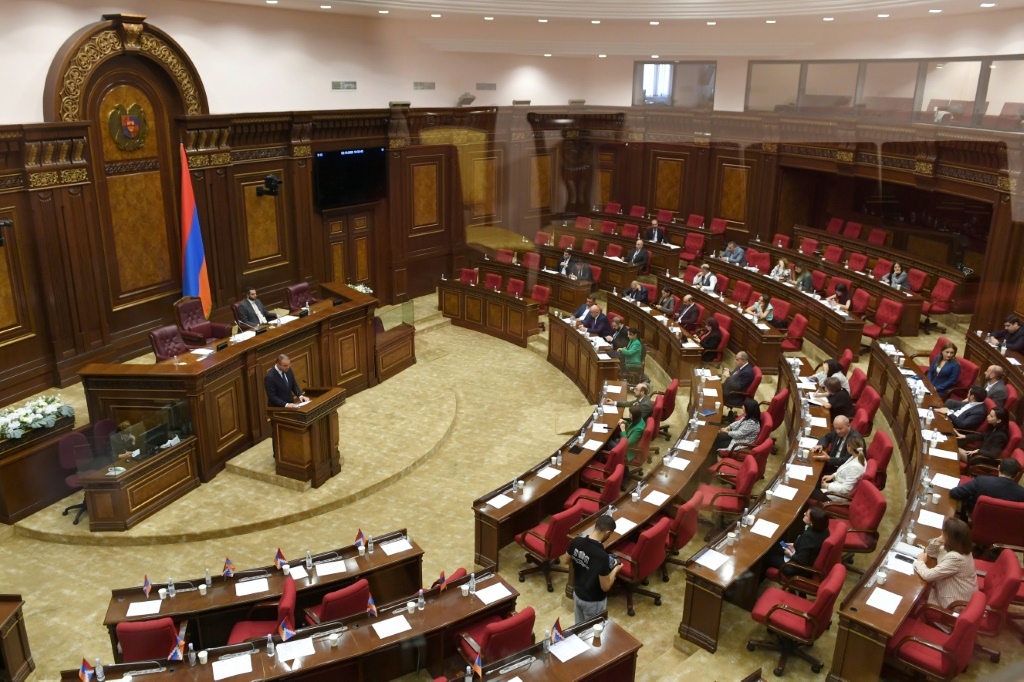 جلسة البرلمان الارميني في يريفان في 3 تشرين الأول/أكتوبر 2023 (ا ف ب)