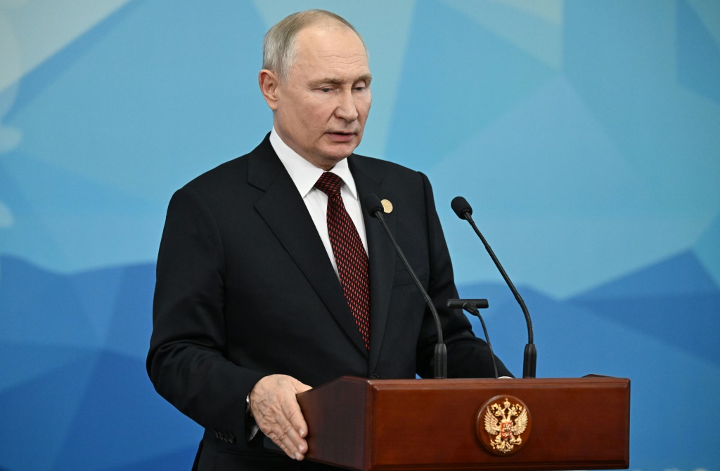 الرئيس الروسي خلال زيارته بشكيك في 13 تشرين الأول/أكتوبر 2023 (ا ف ب)