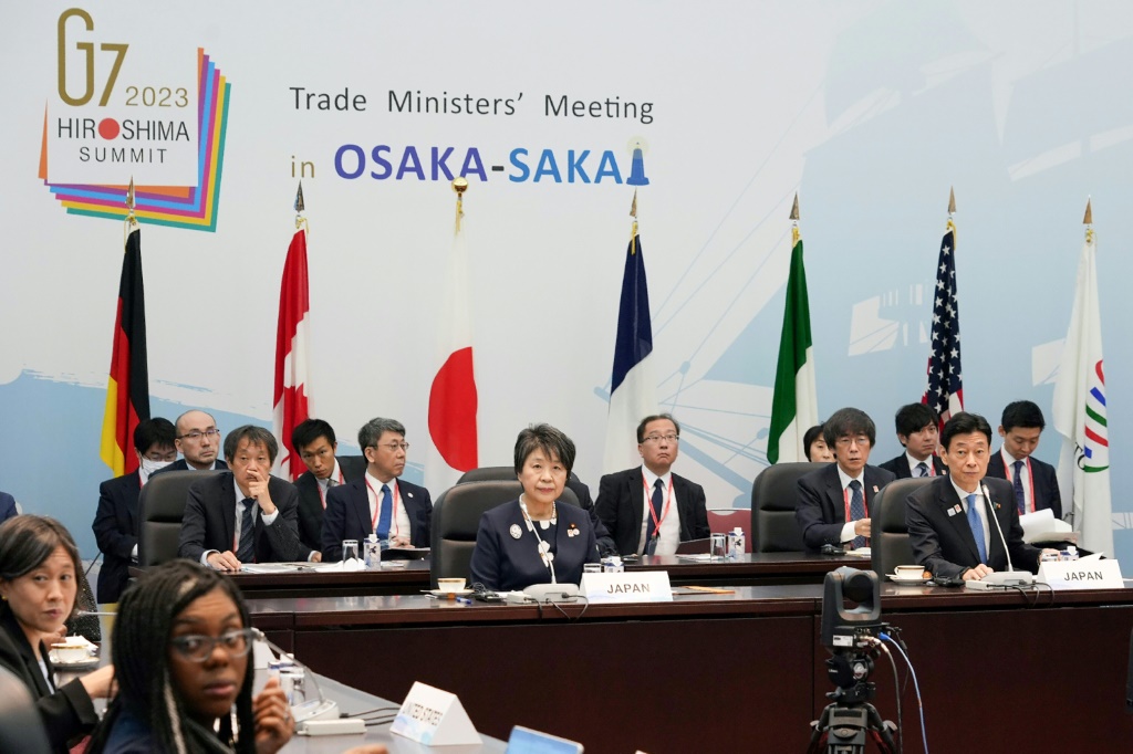 خلال قمة وزراء التجارة في قمة السبع في أوساكا في 29 تشرين الأول/أكتوبر 2023 (أ ف ب)   