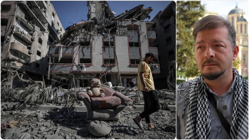 ** سمير سيفوفيتش أحد مراسلي الأناضول الذين غطوا جزءا من الحرب الإسرائيلية (الأناضول)