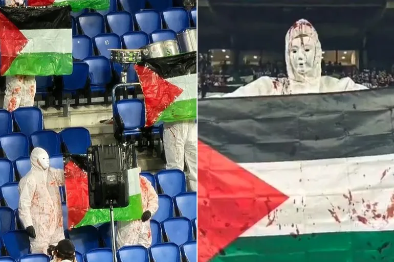 تضامن لافت ومؤثر وغير مسبوق مع غزة من جماهير ريال سوسيداد (مواقع التواصل)