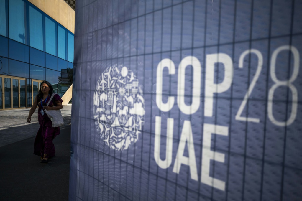 أكثر من 1100 من قادة الأعمال والمؤسسات الخيرية يحضرون المنتدى في COP28 في دبي (ا ف ب)