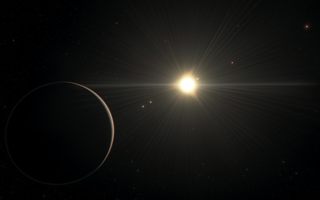 رسم وزعه المرصد الأوروبي الجنوبي للنجم "تي إو آي-178" كما يظهر من أبعد كواكب نظامه (ا ف ب)