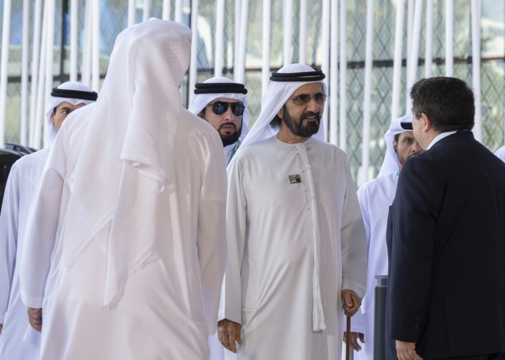 الإمارات العربية المتحدة، الدولة المضيفة الغنية بالنفط لمؤتمر الأطراف الثامن والعشرين، هي واحدة من الدول العربية القليلة التي اعترفت بإسرائيل بعد توقيع اتفاقيات إبراهيم في عام 2020. (أ ف ب)