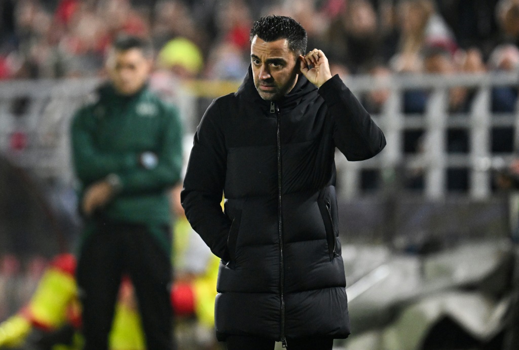 برشلونة المدرب الإسباني تشيفي هرنانديس خلال أكاديمية أنتويرب في أبطال أوروبا لكرة القدم. انتويرب، في 13 كانون الأول/ديسمبر 2023 (ا ف ب)