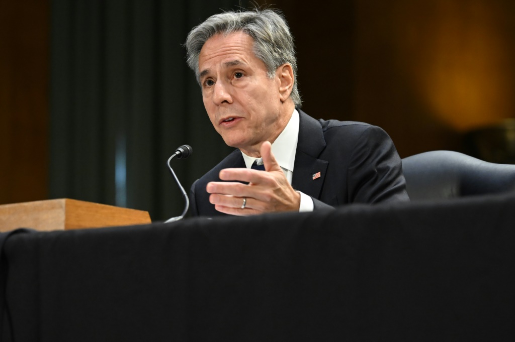 وزير الخارجية الاميركي انتوني بلينكن متحدثا أمام لجنة في مجلس الشيوخ في واشنطن في 31 تشرين الاول اكتوبر 2023 (ا ف ب)