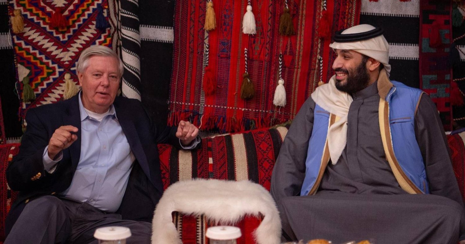 ولي العهد السعودي خلال اجتماعه مع السيناتور الأميركي ليندسي غراهام (واس)