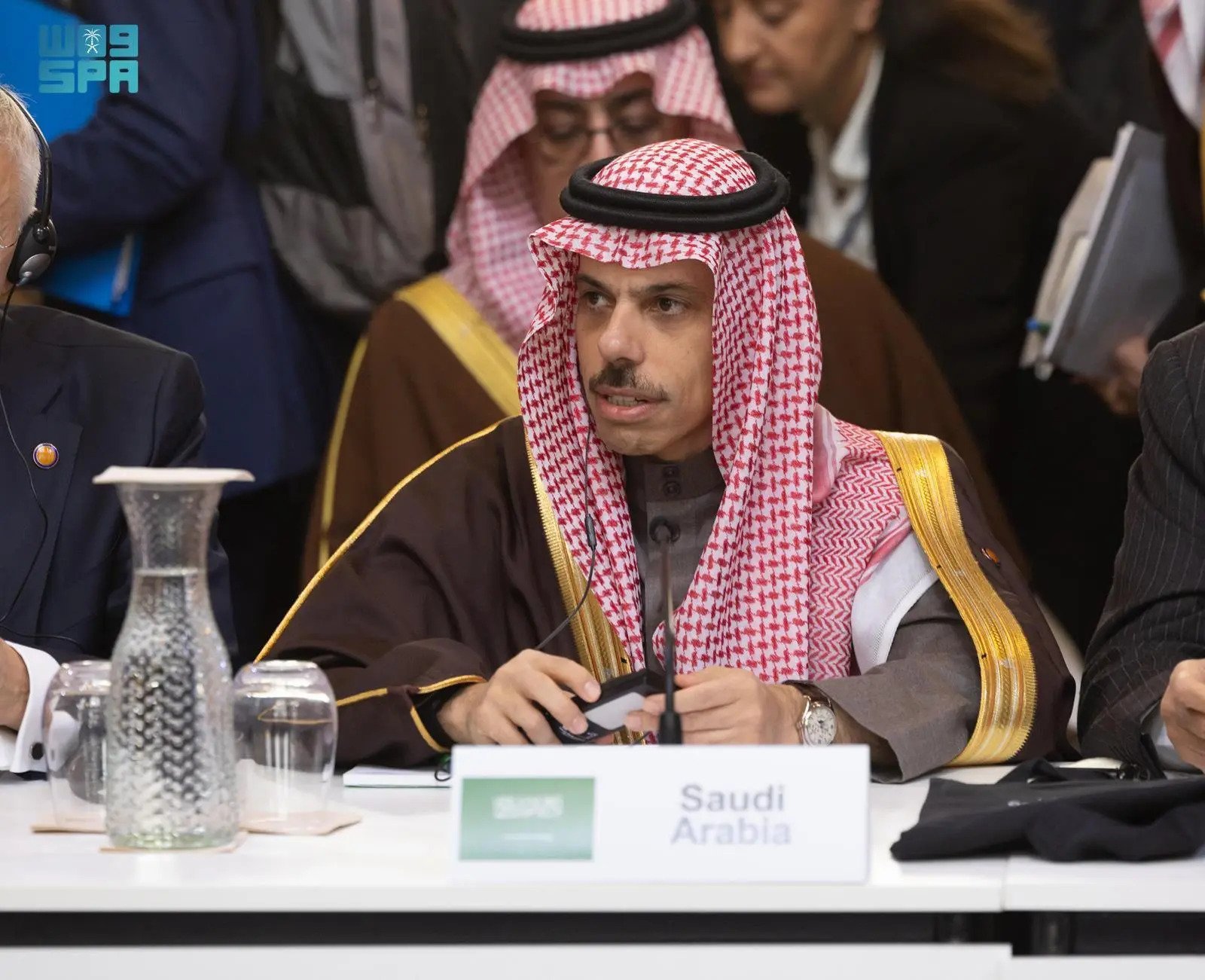 الأمير فيصل بن فرحان بن عبدالله وزير الخارجية السعودي الاثنين 27-11-2023 في مؤتمر الاتحاد من أجل المتوسط (واس)