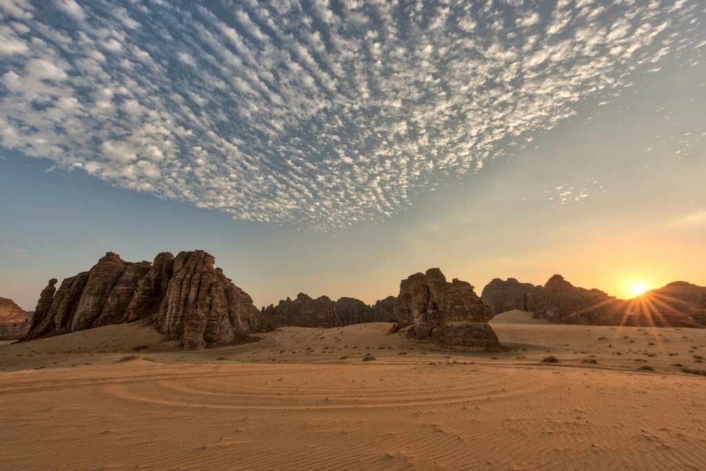 موقع مشروع "وادي الفن" في صحراء العلا في شمال غرب السعودية في 22 حزيران/يونيو 2022 (ا ف ب)
