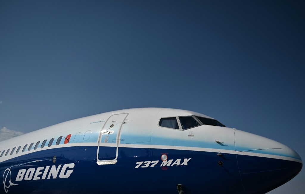 طائرة بوينغ 737 ماكس في معرض فارنبورو للطيران بتاريخ 18 تموز/يوليو 2022 (أ ف ب)   