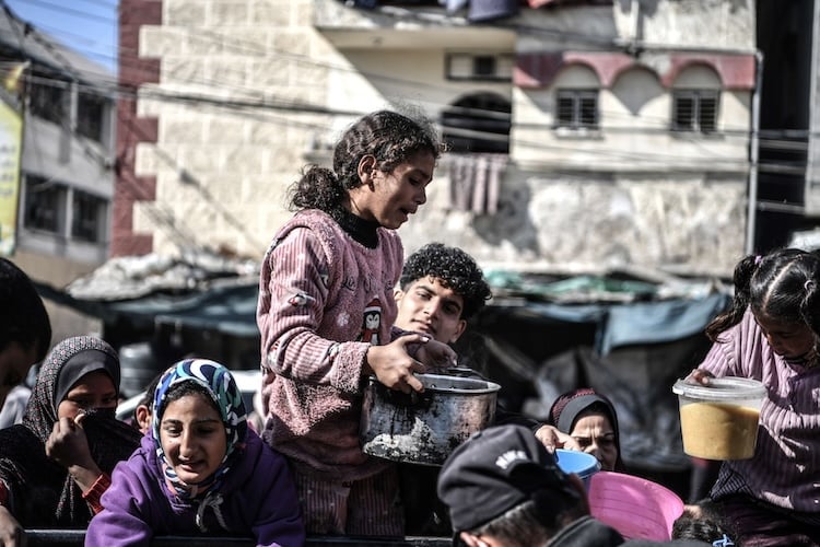 وجبات مجانية لسد رمق عائلاتهم التي لا تجد في الكثير من الأحيان هذا النوع من الطعام (الأناضول)