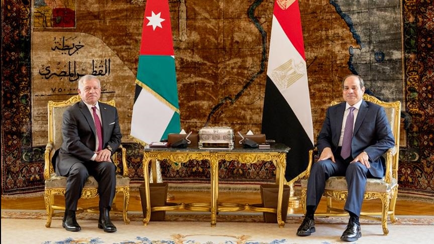 الرئيس المصري عبد الفتاح السيسي عاهل الأردن الملك عبد الله الثاني (الاناضول)