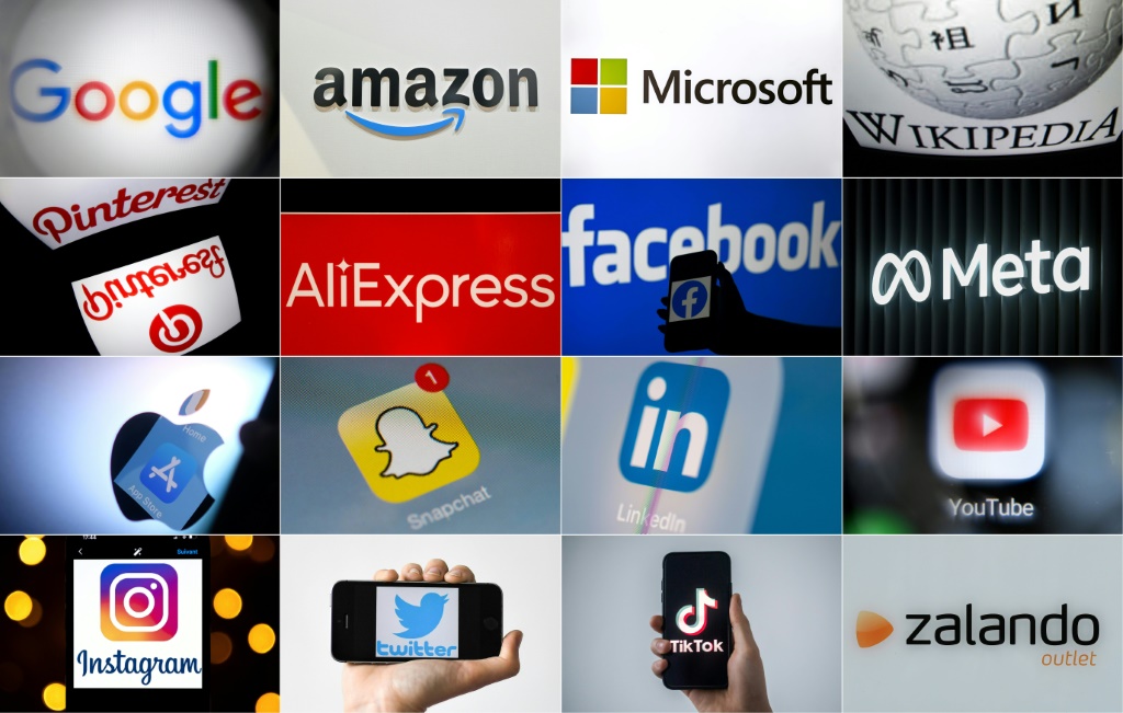 صورة تظهر شعارات العديد من المنصات الاجتماعية (ا ف ب)