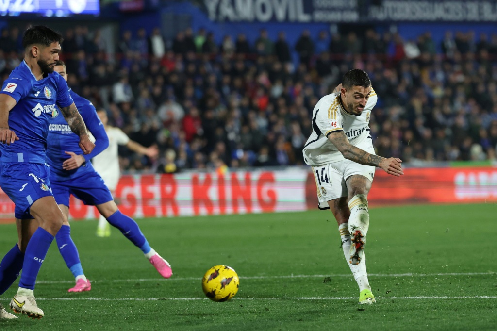 خوسيلو سجّل هدفين لريال مدريد خلال الفوز على خيتافي 2-0 ضمن الدوري الاسباني لكرة القدم يوم الخميس 1 شباط/فبراير 2024 (ا ف ب)
