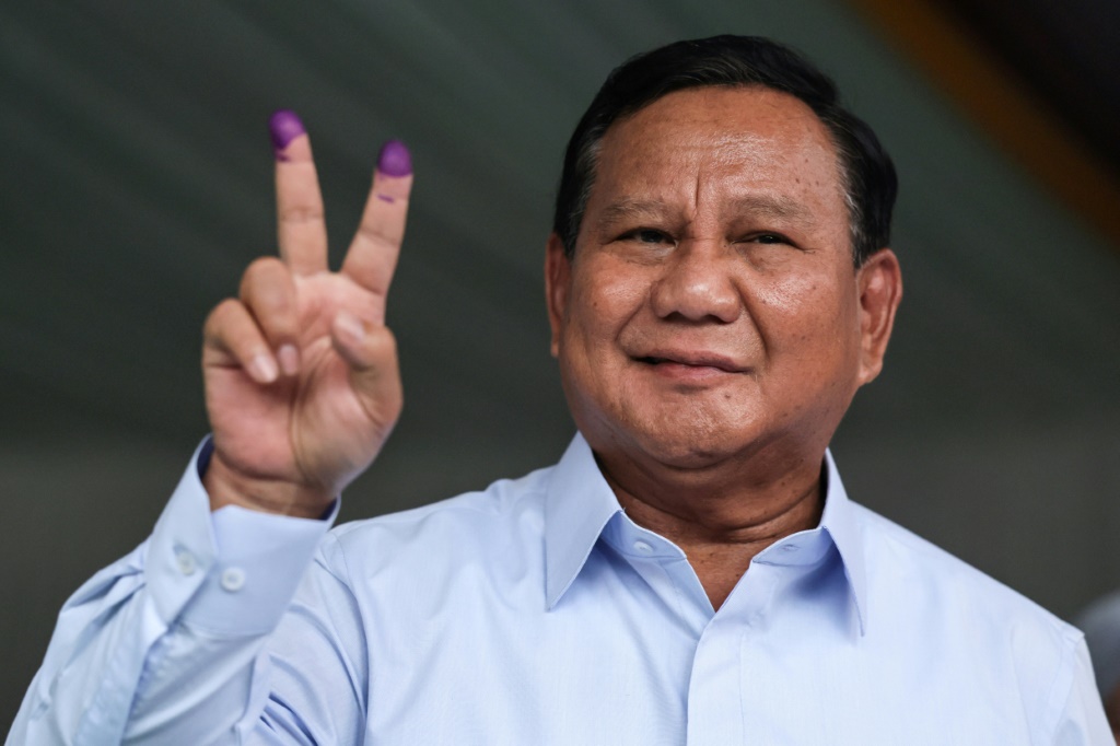 يبدو أن برابوو سوبيانتو في طريقه للفوز بالانتخابات الرئاسية في إندونيسيا بفارق كبير (أ ف ب)   