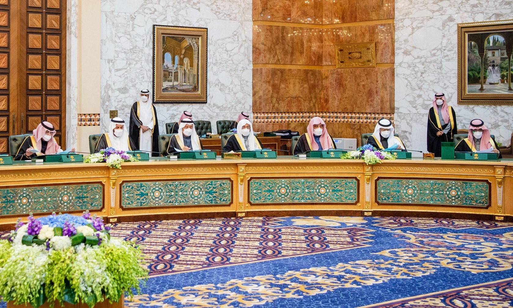 جانب من جلسة مجلس الوزراء التي عُقدت في الرياض (واس)