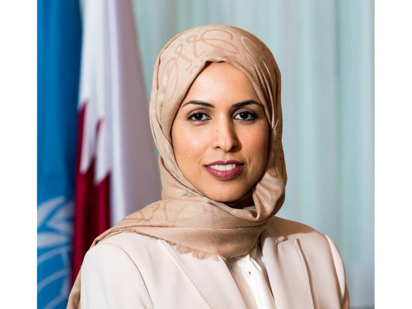 الشيخة علياء أحمد بن سيف آل ثاني المندوب الدائم لدولة قطر لدى الأمم المتحدة (قنا)