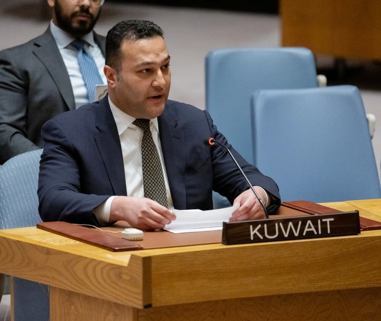 الوزير المفوض فيصل العنزي نائب مندوب دولة الكويت الدائم لدى الأمم المتحدة (كونا)