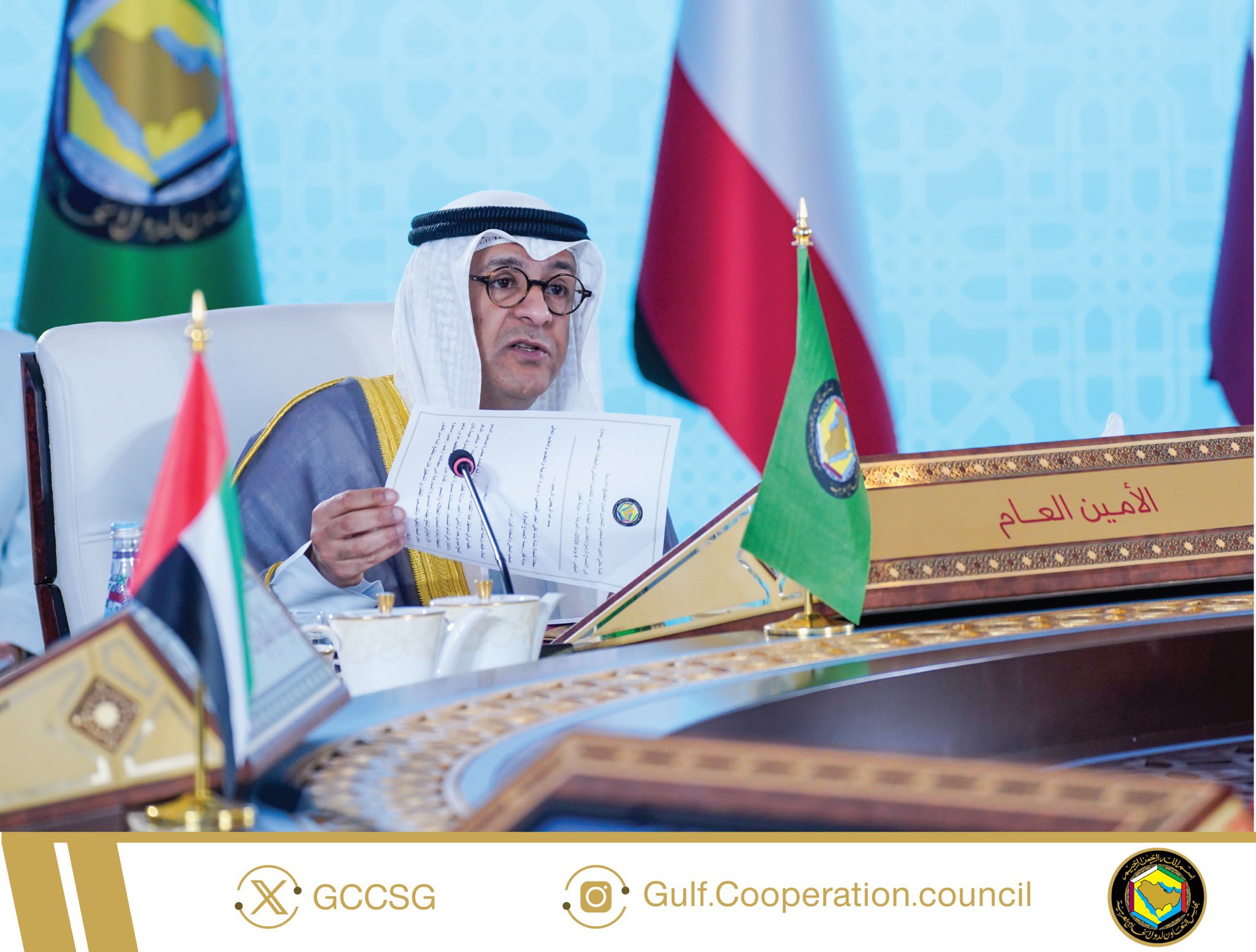 جاسم محمد البديوي الأمين العام لمجلس التعاون لدول الخليج العربية (حساب مجلس التعاون الخليجي على منصة إكس)