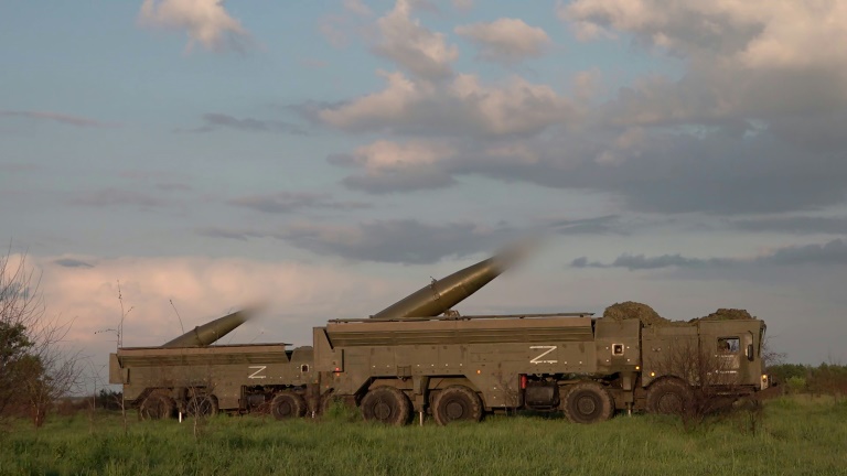روسيا أجرت تدريبات تكتيكية على أسلحة نووية بالقرب من الحدود الأوكرانية في أيار/مايو (أ ف ب)