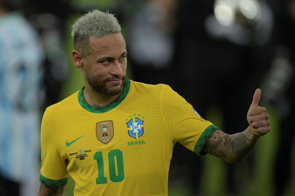 البرازيلي نيمار خلال المباراة النهائية لبطولة كوبا أميركا التي خسرها منتخب بلاده صفر-1 أمام الأرجنتين في 10 تموز/يوليو 2021 (ا ف ب)