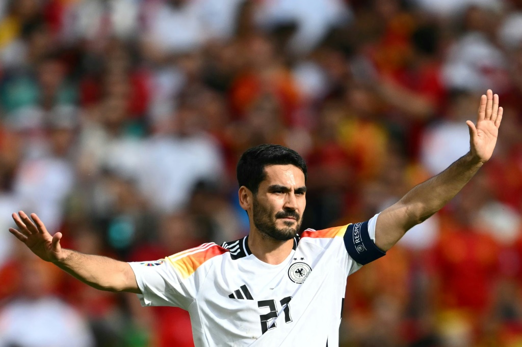 إيلكاي غوندوغان لاعب وسط منتخب ألمانيا في مواجهة إسبانيا ضمن ربع نهائي كأس أوروبا 2024 لكرة القدم. شتوتغارت، في 5 تموز/يوليو 2024 (ا ف ب)