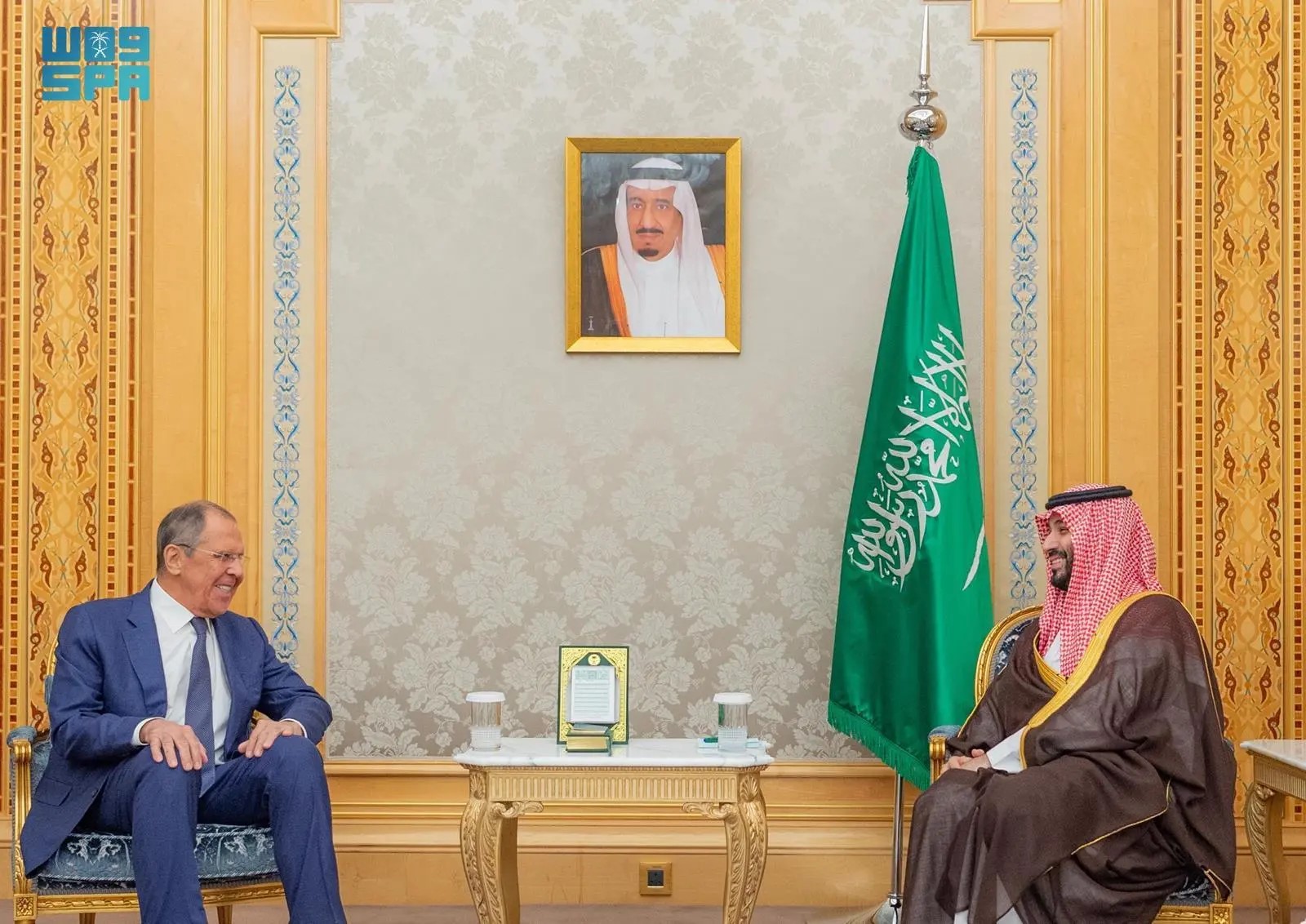 الأمير محمد بن سلمان بن عبد العزيز ووزير الخارجية الروسي سيرغي لافروف(واس)