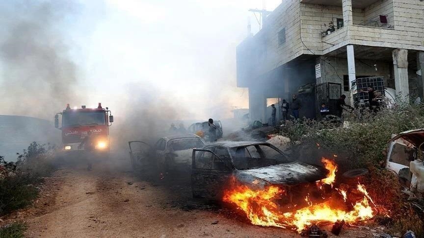 مستوطنون يهاجمون قرية فلسطينية قرب نابلس (الأناضول)