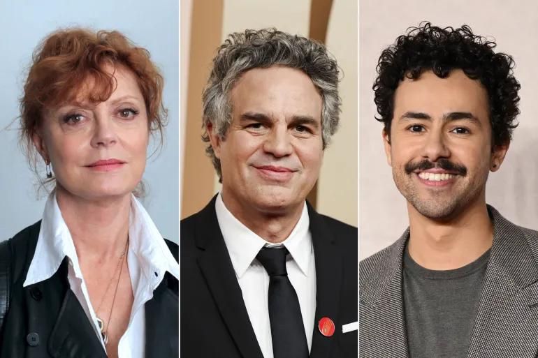 عدد من نجوم هوليود طالبوا بحمايتهم من القمع المكارثي للمتضامنين مع الفلسطينيين (من اليمين) يوسف ورفالو وساراندون (وكالات)