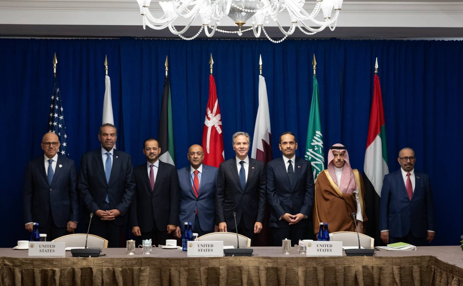 وزراء خارجية الخليج وأميركا خلال الاجتماع الوزاري المشترك في نيويورك (واس)