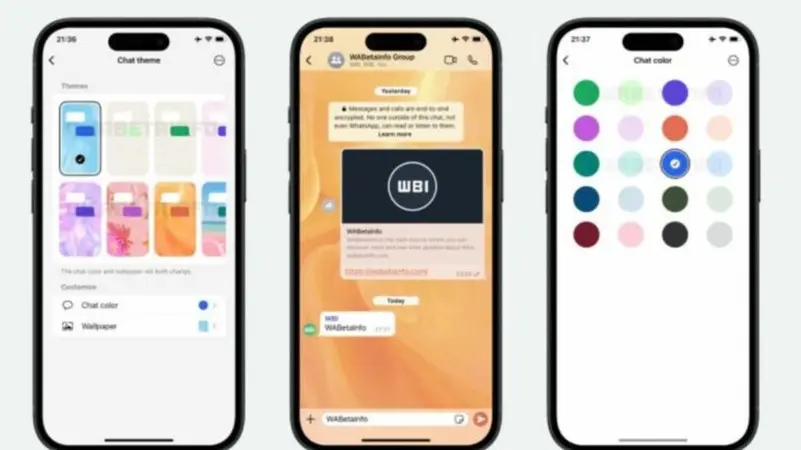 أصبح بإمكان مستخدمي واتساب في نظام iOS المُخصص لهواتف آيفون الاستمتاع بخيارات جديدة لتخصيص ألوان الدردشات وخلفياتها (موقع الشركة)
