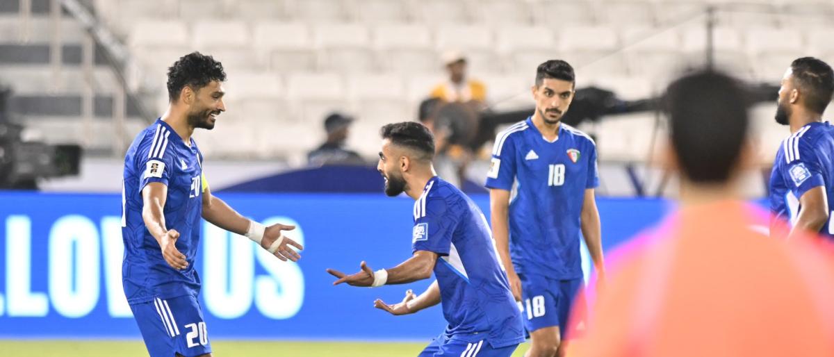 فرحة لاعبي المنتخب الكويتي (كونا)