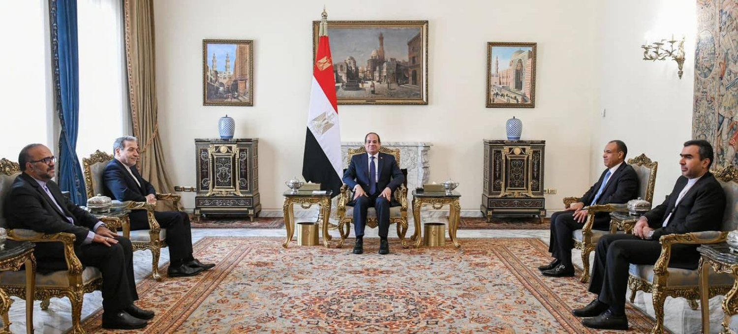 الرئيس المصري عبد الفتاح السيسي خلال لقائه وزير الخارجية الإيراني عباس عراقجي في القاهرة (رئاسة الجمهورية المصرية - «فيسبوك»)
