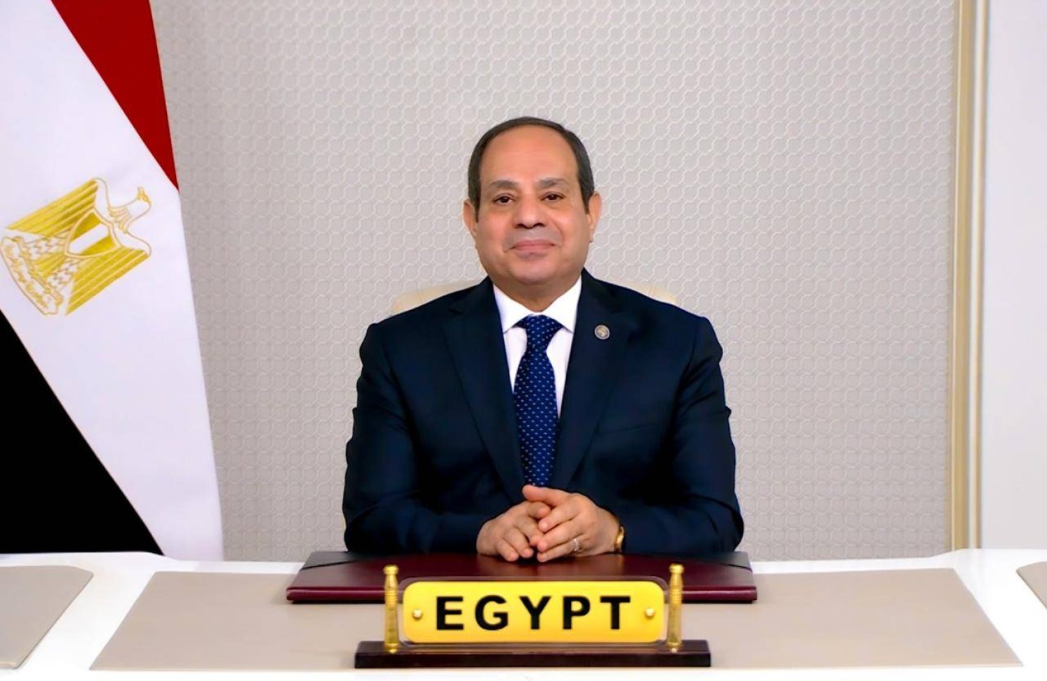 الرئيس المصري عبد الفتاح السيسي خلال كلمة مسجلة لـ«منتدى أعمال بريكس» (الرئاسة المصرية)